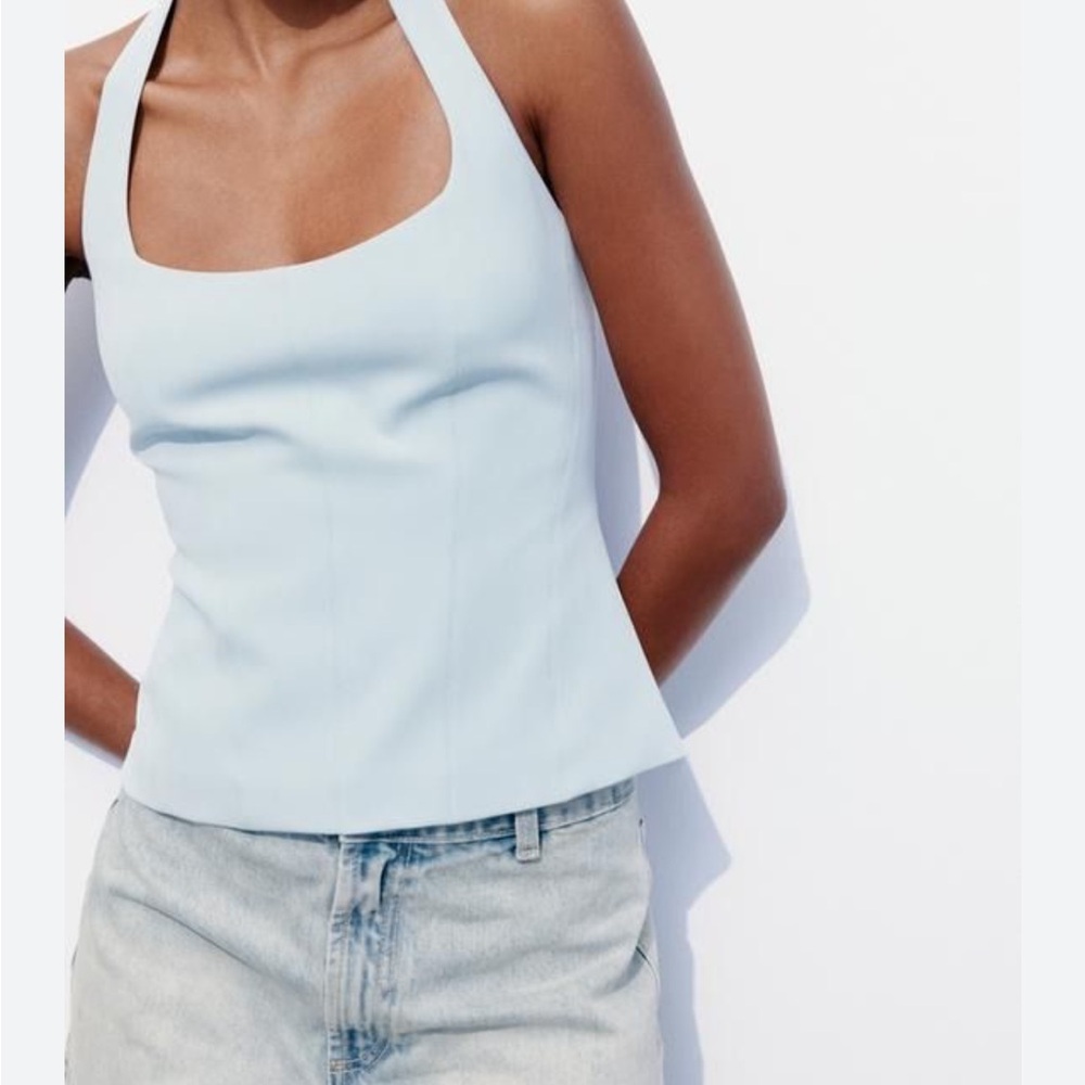Zara Blue Halter Top